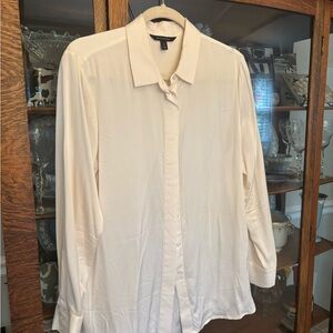 Banana Republic Petite Cream Silk Blouse